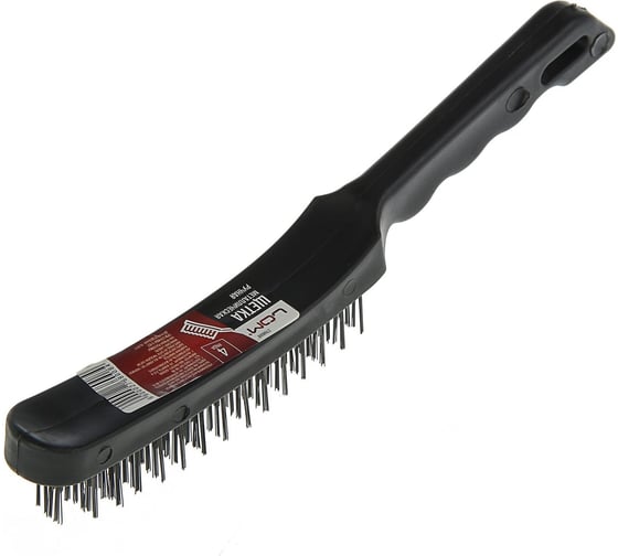 Изображение товара Щетка ЛОМ металлическая ручная пластиковая рукоятка, 4-рядная 2768008
