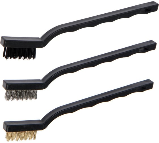 Изображение товара Набор щеток ТУНДРА металлических ручных пластиковые рукоятки, малые, 3 шт. 1032387
