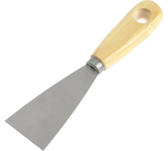 Изображение товара Шпатель ТУНДРА малярный, металлический, деревянная рукоятка, 50 мм 1006523