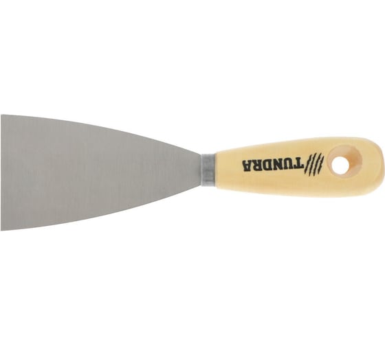 Изображение товара Шпатель ТУНДРА малярный, металлический, деревянная рукоятка, 60 мм 1006524