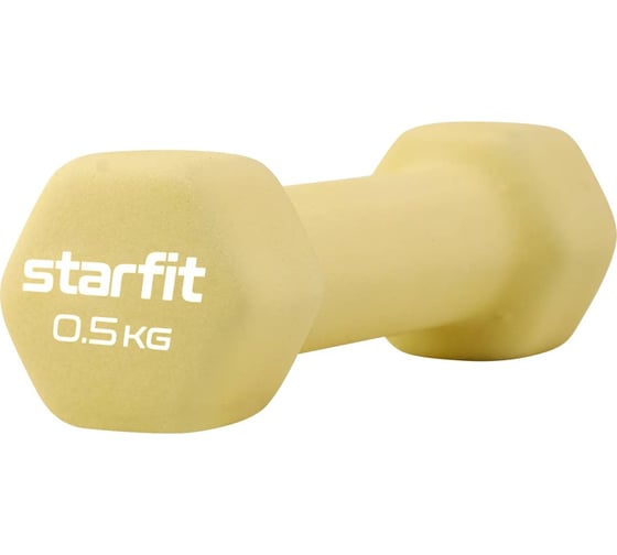 Изображение товара Неопреновая гантель Starfit DB-201 0.5 кг, желтый пастель ЦБ-00001425