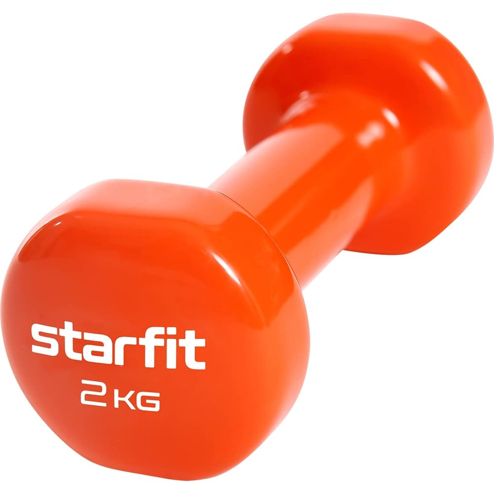 Изображение товара Виниловая гантель Starfit DB-101 2 кг оранжевая для фитнеса и тренировок