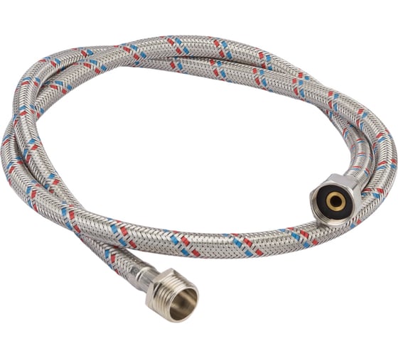 Изображение товара Подводка гибкая для воды ELKA с оплеткой из нержавеющей стали 1/2" х 120 см в/н, гайка нерж. ИС.100088