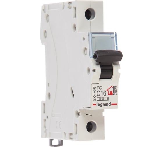 Изображение товара Автоматический выключатель Legrand TX3 C16A 1П 6000 404028
