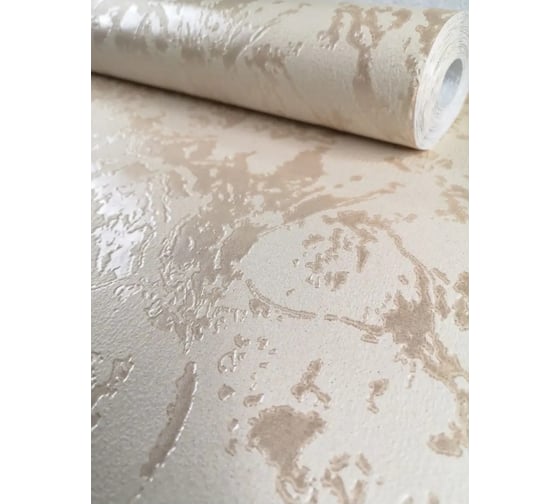 Изображение товара Бумажные обои Саратовские обои плотные, дуплекс, 0,53x10 м, Стюк, бежевый Д753-02