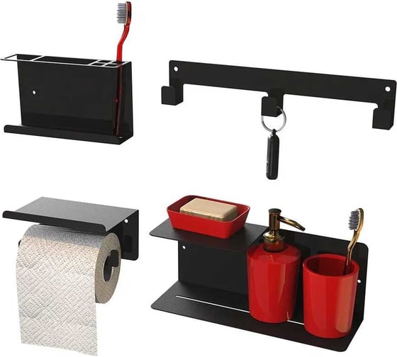 Изображение товара Аксессуары для ванной и душа Граф Держалкин horizon pass черный H-набор-Pass-ч