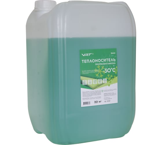 Изображение товара Теплоноситель VRT VR.P.G.30.30 пропиленгликоль, -30 град 30 кг зеленый 552717