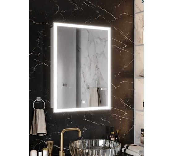 Изображение товара Зеркало-шкаф SANTREK HOME с LED подсветкой левое "ФЕНИКС" 500x800мм 319292