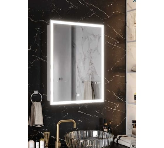 Изображение товара Зеркало-шкаф SANTREK HOME с LED подсветкой левое "ФЕНИКС" 600x800мм 319294