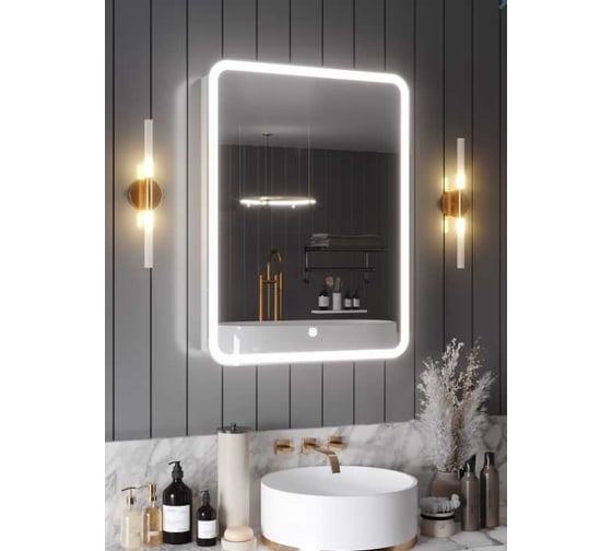 Изображение товара Зеркало-шкаф SANTREK HOME с LED подсветкой правое "ХЕЛЕНА" 600x800мм 319287