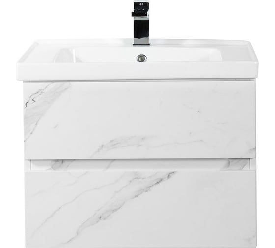 Изображение товара Подвесная база под раковину Art&Max TECHNO с двумя выкатными ящиками,Монти мрамор AM-Techno-700-2C-SO-MR960