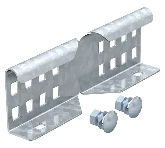 Изображение товара Соединитель OBO Bettermann LWVG 60 FS, продольный/угловой, для лестничных лотков, L=200, сталь, конвейерный цинк (10 штук/упаковка) 6208895