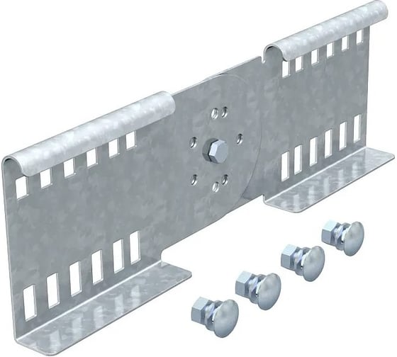 Изображение товара Соединитель OBO Bettermann LGVG 110 FT, шарнирный, для лестничных лотков, L=360, сталь, горячий цинк (10 штук/упаковка) 6216653