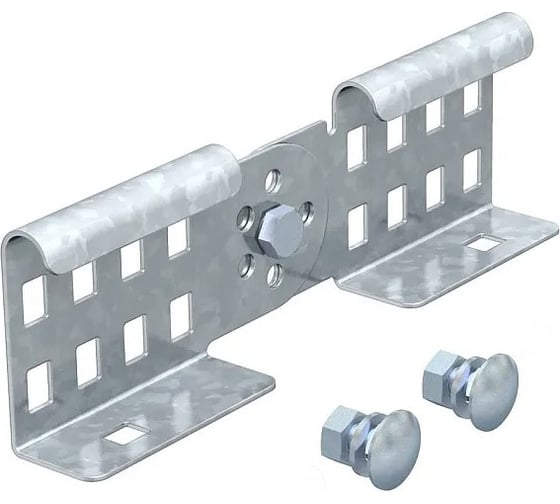 Изображение товара Соединитель OBO Bettermann LGVG 60 FS, шарнирный, для лестничных лотков, L=210, сталь, конвейерный цинк (10 штук/упаковка) 6208941