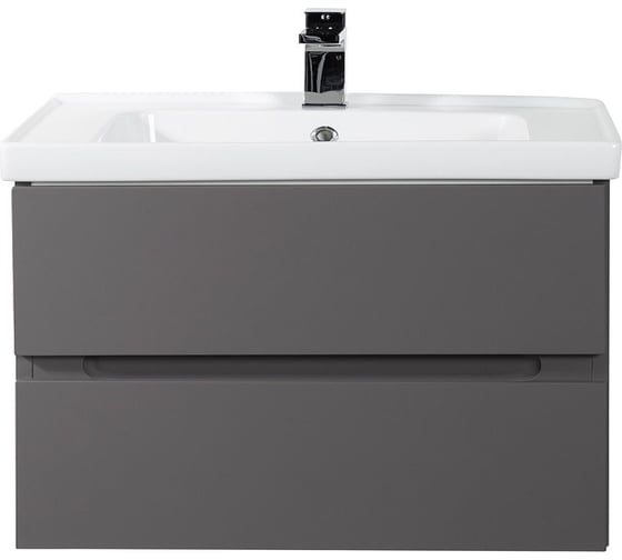 Изображение товара Подвесная база под раковину Art&Max TECHNO с двумя выкатными ящиками, Смоки софт AM-Techno-900-2C-SO-ZB815