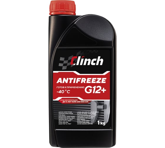 Изображение товара Антифриз красный Clinch ORGANIC ADDITIVES G12+ -40C, канистра 1 кг 311241R