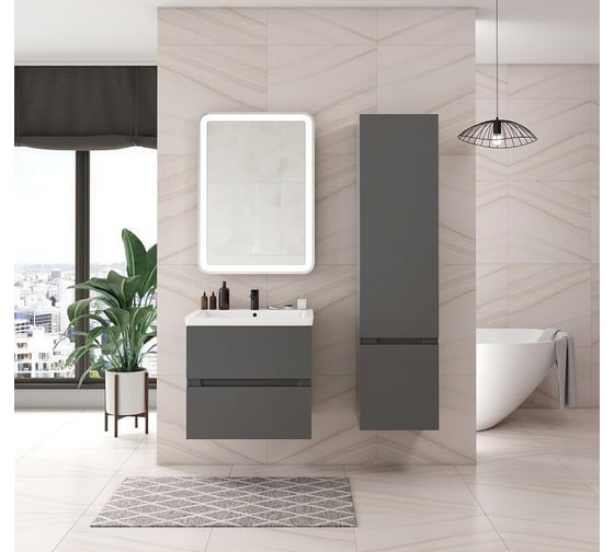 Изображение товара Подвесной шкаф Art&Max TECHNO фасады асимметричные, Смоки софт 400x300x1600, AM-Techno-1600-AC-SO-ZB815-R