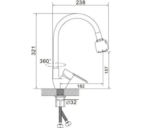 Изображение товара Смеситель для кухни WISENT WP53028F