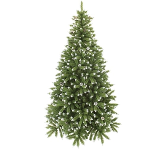Изображение товара Ель BEATREES Королевская зеленая заснеженная с шишками 2.2 м 1012022