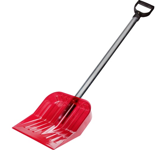 Изображение товара Лопата для снега ЗПИ «Альтернатива» из поликарбоната 430x420мм с черенком, красный М7261