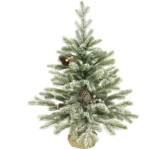 Изображение товара Ель BEATREES Декоративная зеленая заснеженная с шишками ягодами в мешке 0.7 м 1036070F