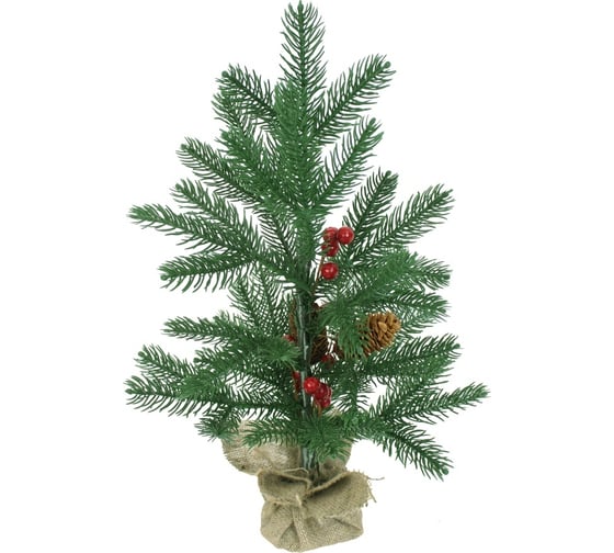Изображение товара Ель BEATREES Декоративная зеленая с шишками и ягодами в мешке 0.45 м 10 1036045