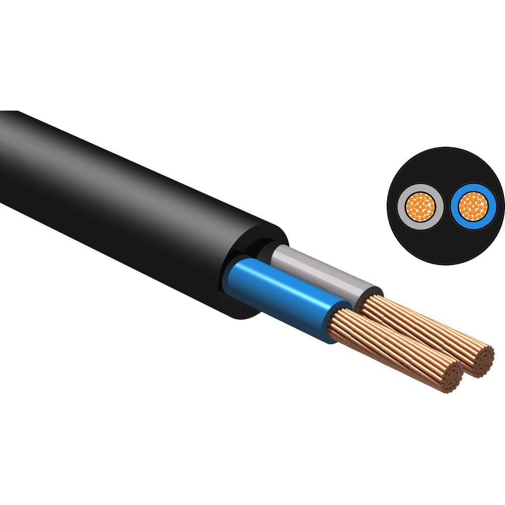 Изображение товара Кабель КГТП-ХЛ NVO 2x2,5 гост 80 метров для электропроводки