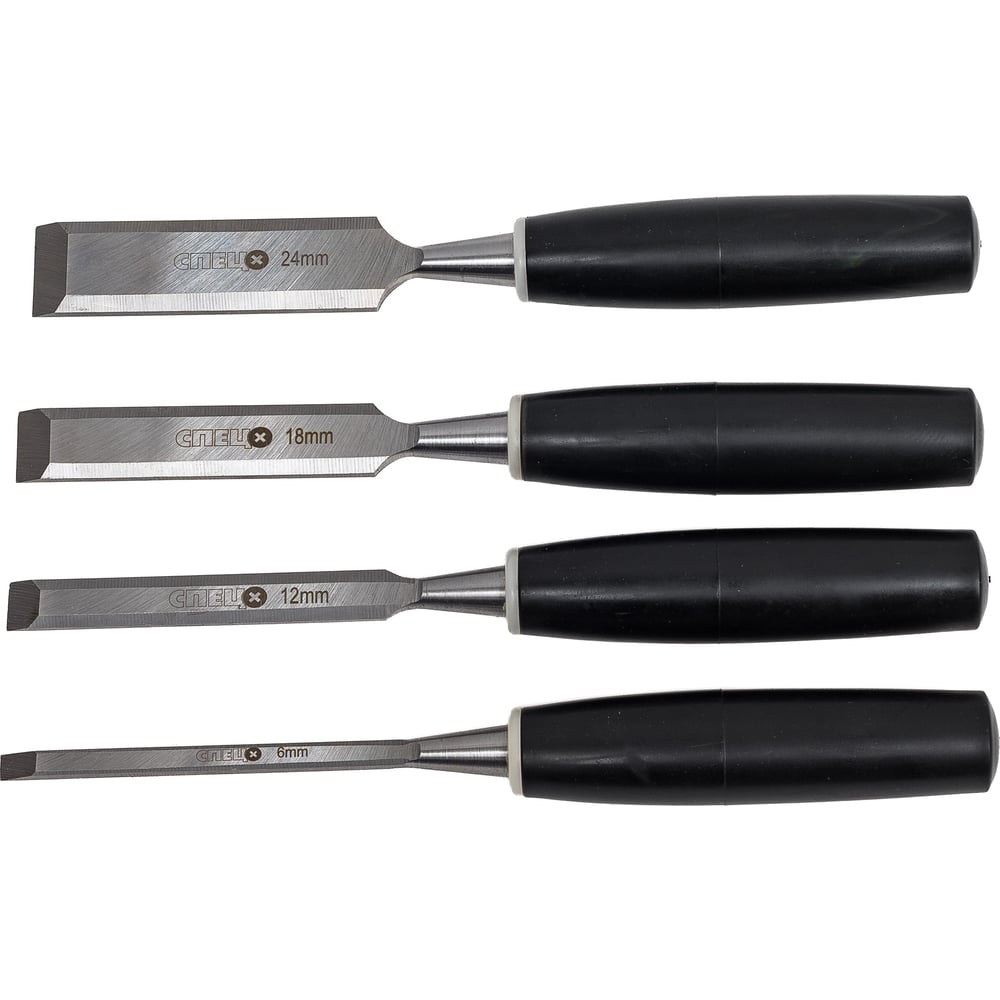 Изображение товара Набор стамесок Спец НСП-4 с пластиковыми рукоятями, 4 шт