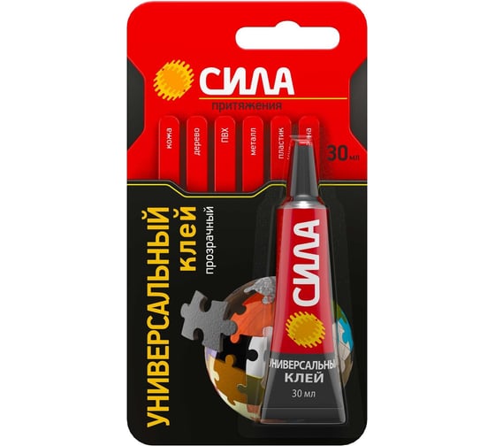 Изображение товара Универсальный клей СИЛА SUBL30 прозрачный, 30 мл, блистер Б0060474