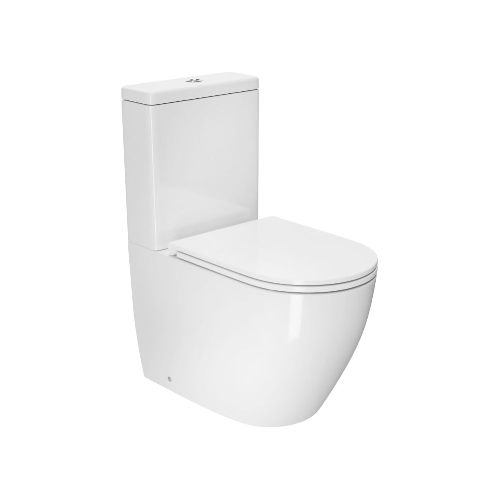 Унитаз-компакт безободковый D&amp;K Matrix DT1397016 производится из керамического фарфора. Фарфор изготавливается на основе белой глины. Состав этого материала отличается повышенной прочностью благодаря добавлению таких укрепляющих компонентов, как кварц и полевой шпат. Используемая для создания основы глина проходит тщательную проверку качества, что обеспечивает итоговой продукции плотную и сверхгладкую поверхность. В отличие от фаянса, фарфоровые сантехнические устройства имеют небольшой коэффициент водопоглощения.