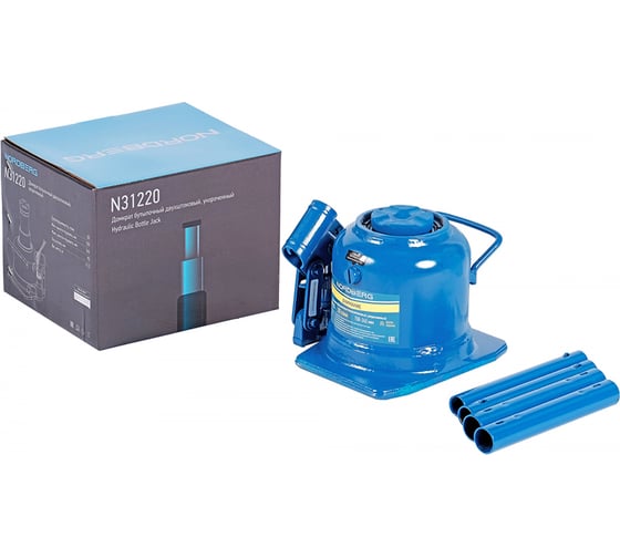 Изображение товара Бутылочный двухштоковый, укороченный домкрат NORDBERG 20 т N31220