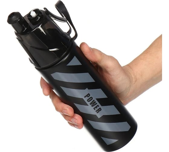 Изображение товара Термобутылка для воды DANIKS sl-099-black-gre 0.5 л, с распылителем, черный/серый 435636