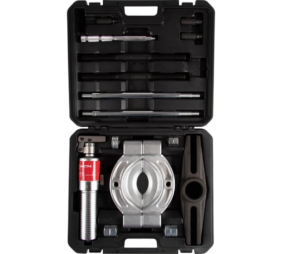 Изображение товара Гидравлический съемник подшипников МАСТАК 8 т, 28-150 мм, сегментного типа, с совмещенным насосом 104-19708