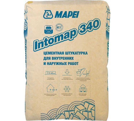 Изображение товара Штукатурка MAPEI INTOMAP 340 25 кг 1883325