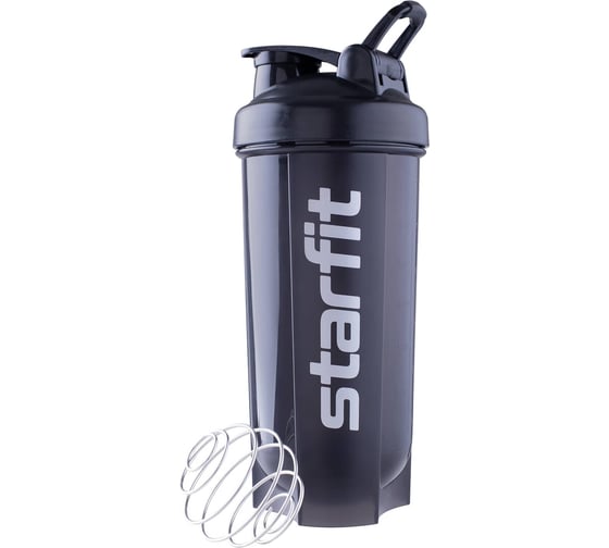 Изображение товара Шейкер с металлическим венчиком Starfit FB-200 сферическое дно, серый/черный УТ-00019282