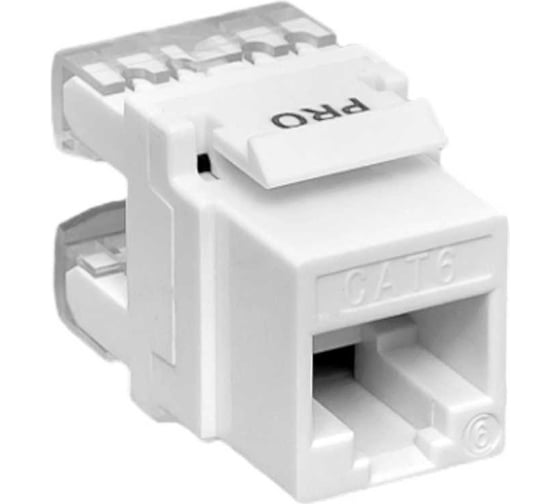 Изображение товара Модуль Keystone EKF teracom pro cat.6 rj-45 неэкранированный 110 idc 180 градусов белый TRP-KSTN-180D-6UTP-WH