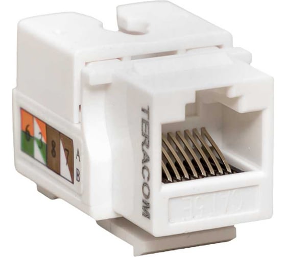 Изображение товара Модуль Keystone EKF teracom pro cat.5e rj-45 неэкранированный 110 idc 90 градусов белый TRP-KSTN-90D-5EUTP-WH