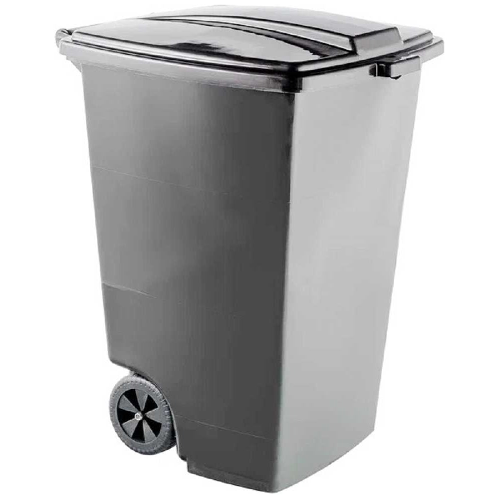 Изображение товара Контейнер Еврогрядка 120л темно-серый с колесиками и крышкой