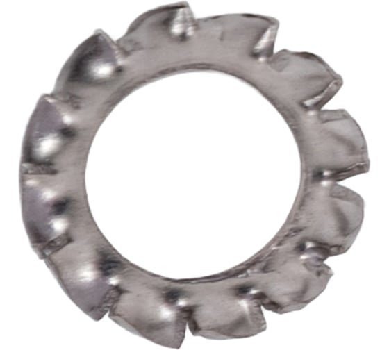 Изображение товара Стопорная (пружинная) шайба Insparion DIN 6797 А, нержавеющая А2, с внешними зубцами, 6.4 мм, 10 шт. С1-00001039