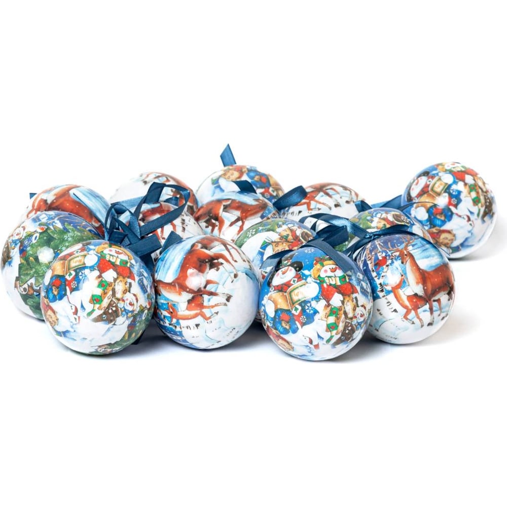 Изображение товара Набор елочных шаров Winter Glade, 14 шт, папье-маше
