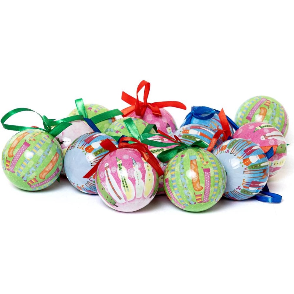 Изображение товара Набор елочных шаров Winter Glade папье-маше 14 шт новогодние украшения