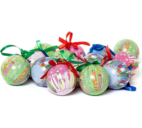 Изображение товара Набор елочных шаров Winter Glade папье-маше, 14 шт. 7514G06 7514G063