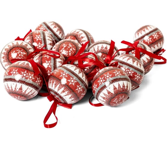 Изображение товара Набор елочных шаров Winter Glade папье-маше, 14 шт. 7514G22 7514G227