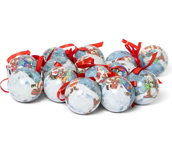Изображение товара Набор елочных шаров Winter Glade папье-маше, 14 шт. 7514G23 7514G238