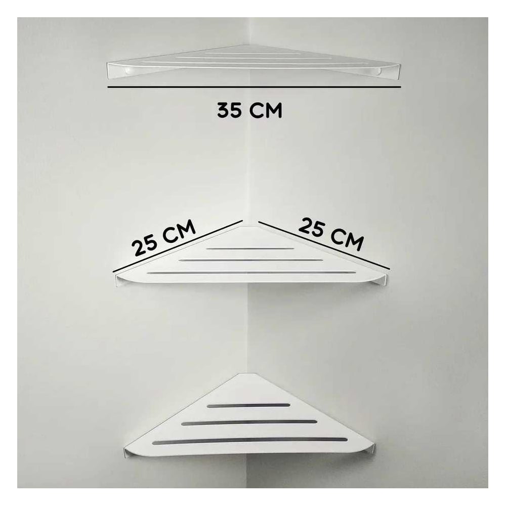 Изображение товара Набор угловых полок для ванны Граф Держалкин 38x23 см белый GDP-006-3-б