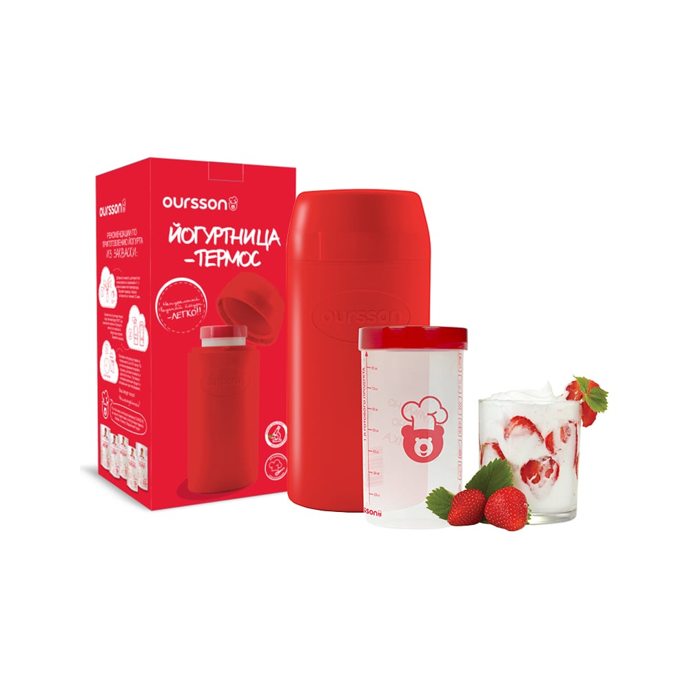 Изображение товара Йогуртница-термос OURSSON FE55051/RD красная 1 л пластик