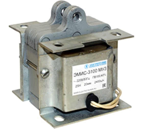 Изображение товара Электромагнит Электротехник Эмис-3100 му3, 380в, тянущее исполнение, пв 100, ip20, с гибкими выводами ET003961