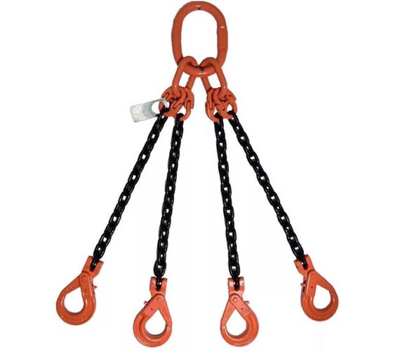 Изображение товара Четырехветвевой цепной строп ТРАСТ 4сц 6,7 тн, 5000 мм, с увеличенным звеном для автокрана, крюки самозапирающиеся, 8 класс 4687203984649