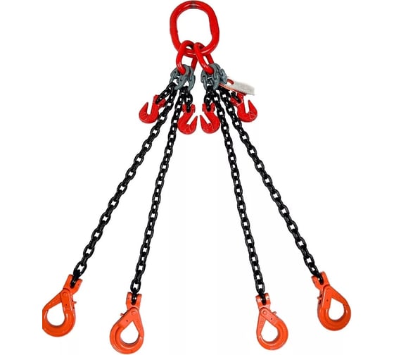 Изображение товара Четырехветвевой цепной строп ТРАСТ 4сц 11,2 тн, 2500 мм, , укоротители, крюки самозапирающиеся, 8 класс 4687203984878