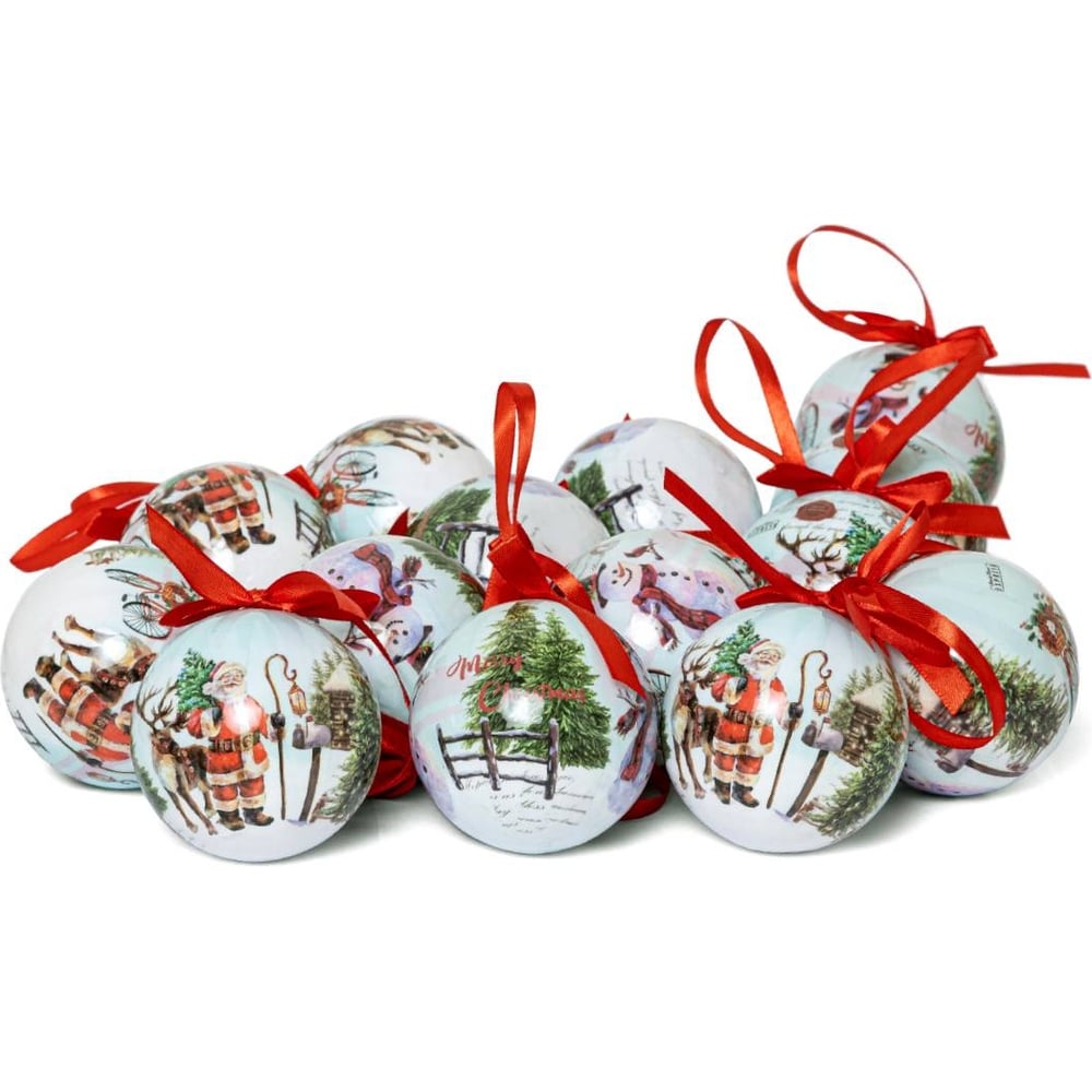 Изображение товара Набор елочных шаров Winter Glade папье-маше 14 шт для новогоднего декора